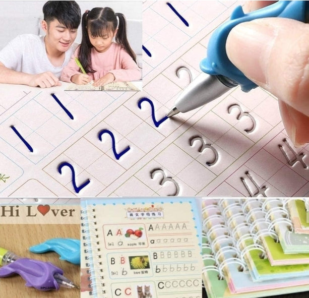 Magic Practice Copybook (4 BOOKS,1 PEN,1 GRIP,10 REFILL) – 50% OFF Today!