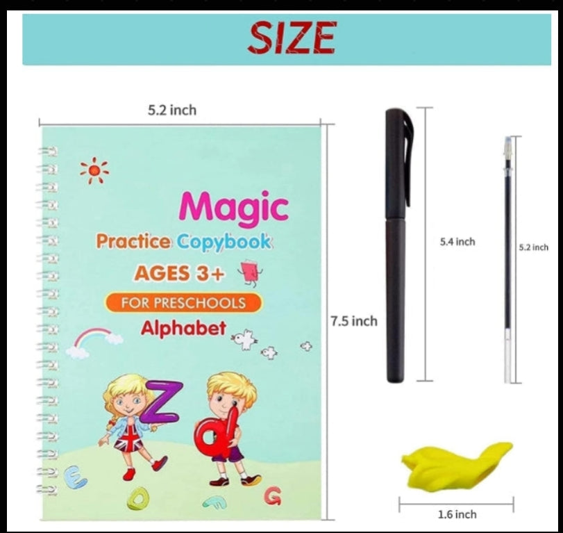 Magic Practice Copybook (4 BOOKS,1 PEN,1 GRIP,10 REFILL) – 50% OFF Today!